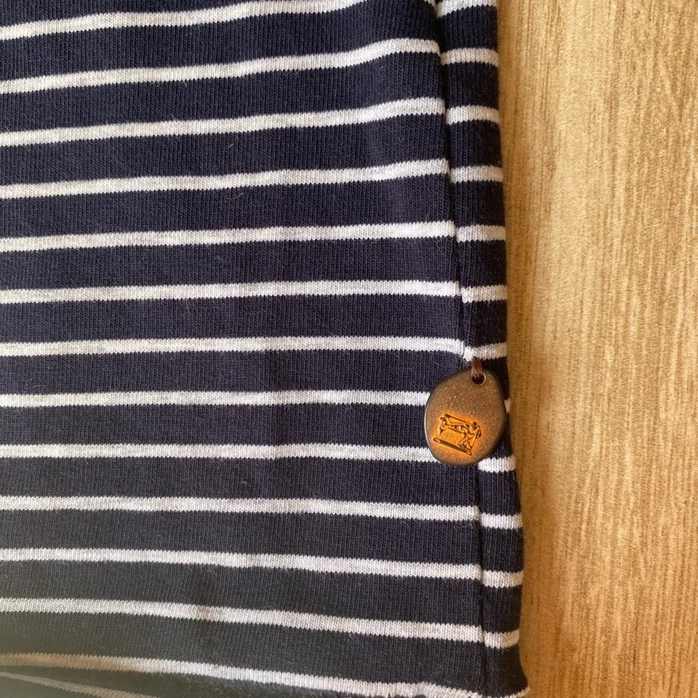 SCOTCH&SODA Men Navy and White Striped Long Sleeve Shirt Size L - Picture 4 of 7